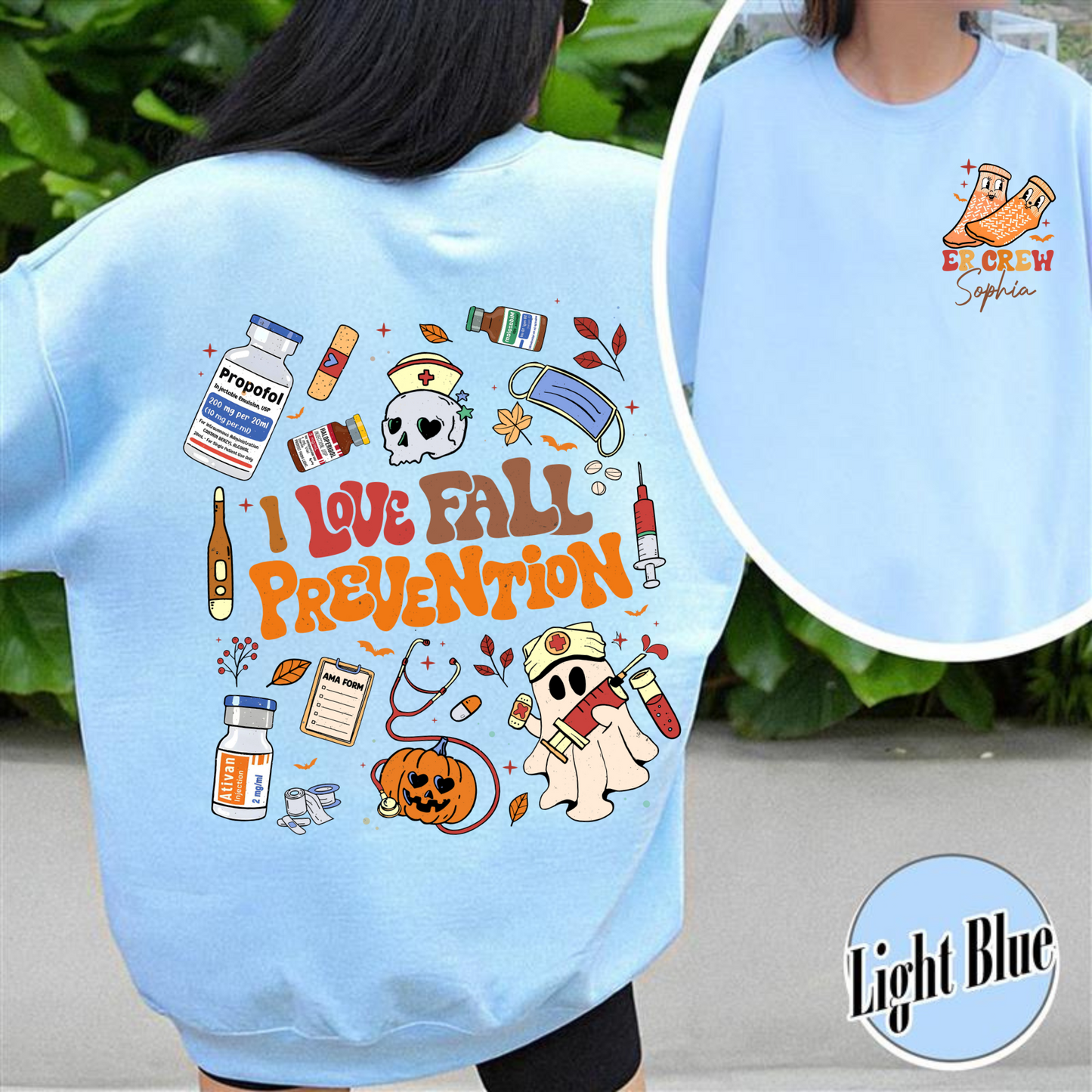 Halloween Nurse Sweatshirt, Custom Fall Nurse Prevention Sweatshirt, Nurse Boo Crew Sweatshirt