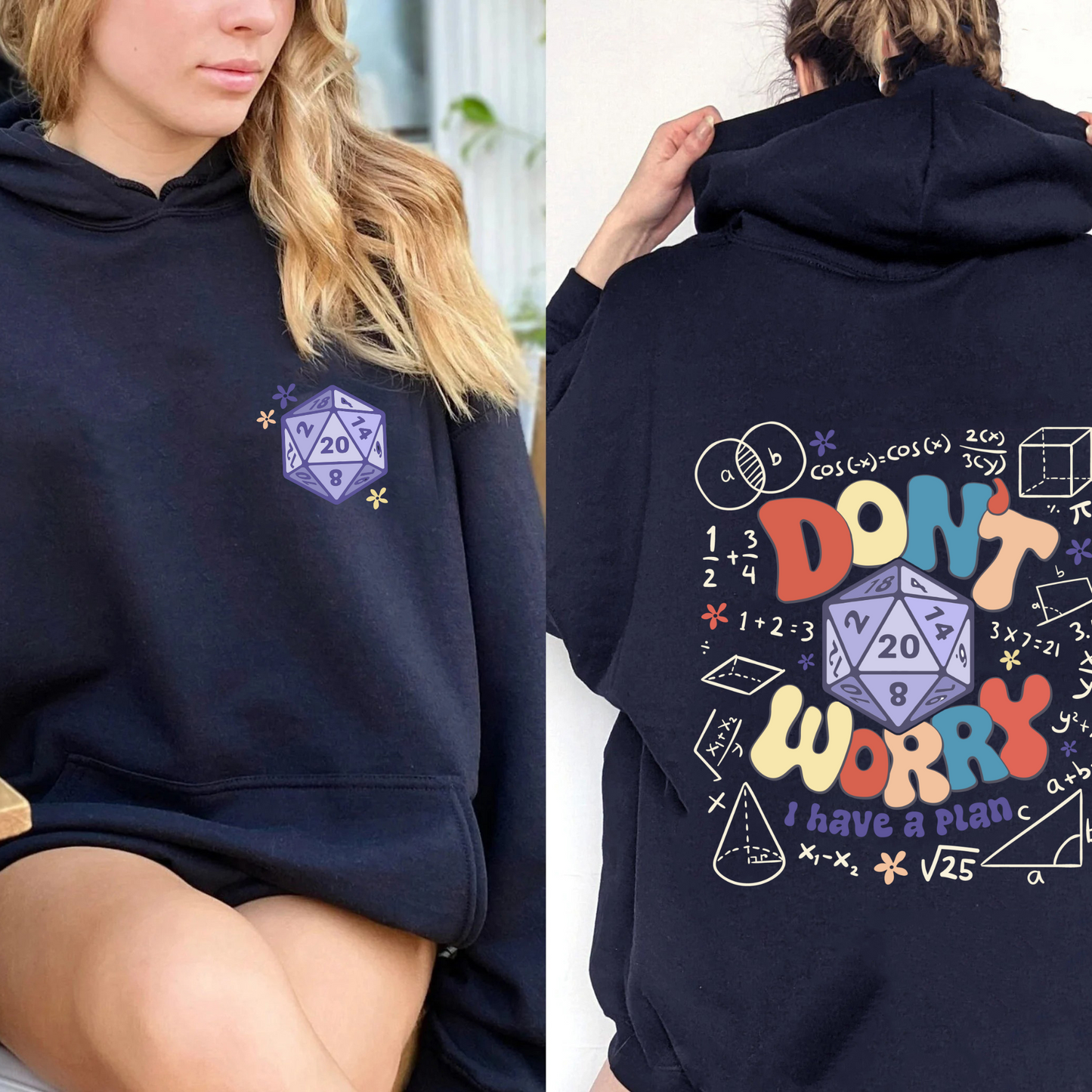 Dont Worry I Have a Plan Hoodie, Funny Dnd Dice Set, Gifts for Gamer, Playing Game, Funny Gamer Hoodie, DND Hoodie, Dnd Gift for Dad