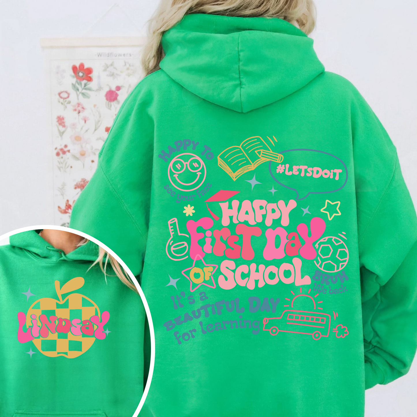 Happy First Day Of School Teacher Hoodie, Back To School Shirt For Teachers, Bruh We Back Teachers Hoodie, Custom Teacher Hoodie