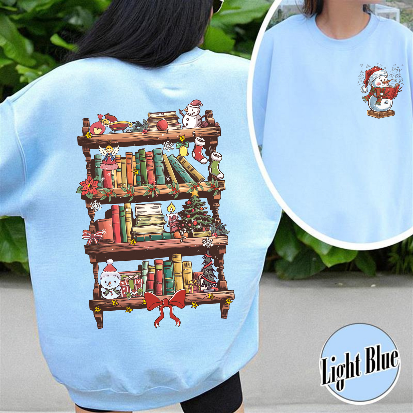 Book Lover Librarian Sweatshirt, Snowman Read Book Sweatshirt, Bookworm Christmas Sweatshirt