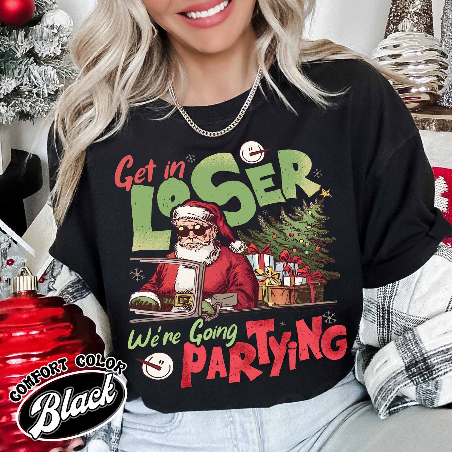 Christmas Party Shirt, Get in Loser Christmas Shirt, Retro Christmas T Shirt, Vintage Santa Shirt, Funny Retro 90s Shirt, Christmas Squad Shirt