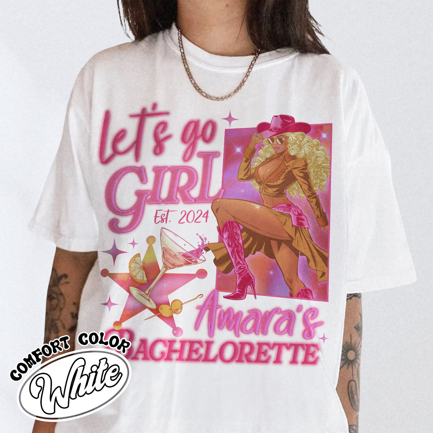 Lets Go Girls Cowgirl Shirt, Custom Name Bachelorette Shirts, Bridal Party Gifts, Gift for Bride, Bach Trip Shirts, Personalized Wedding Shirt