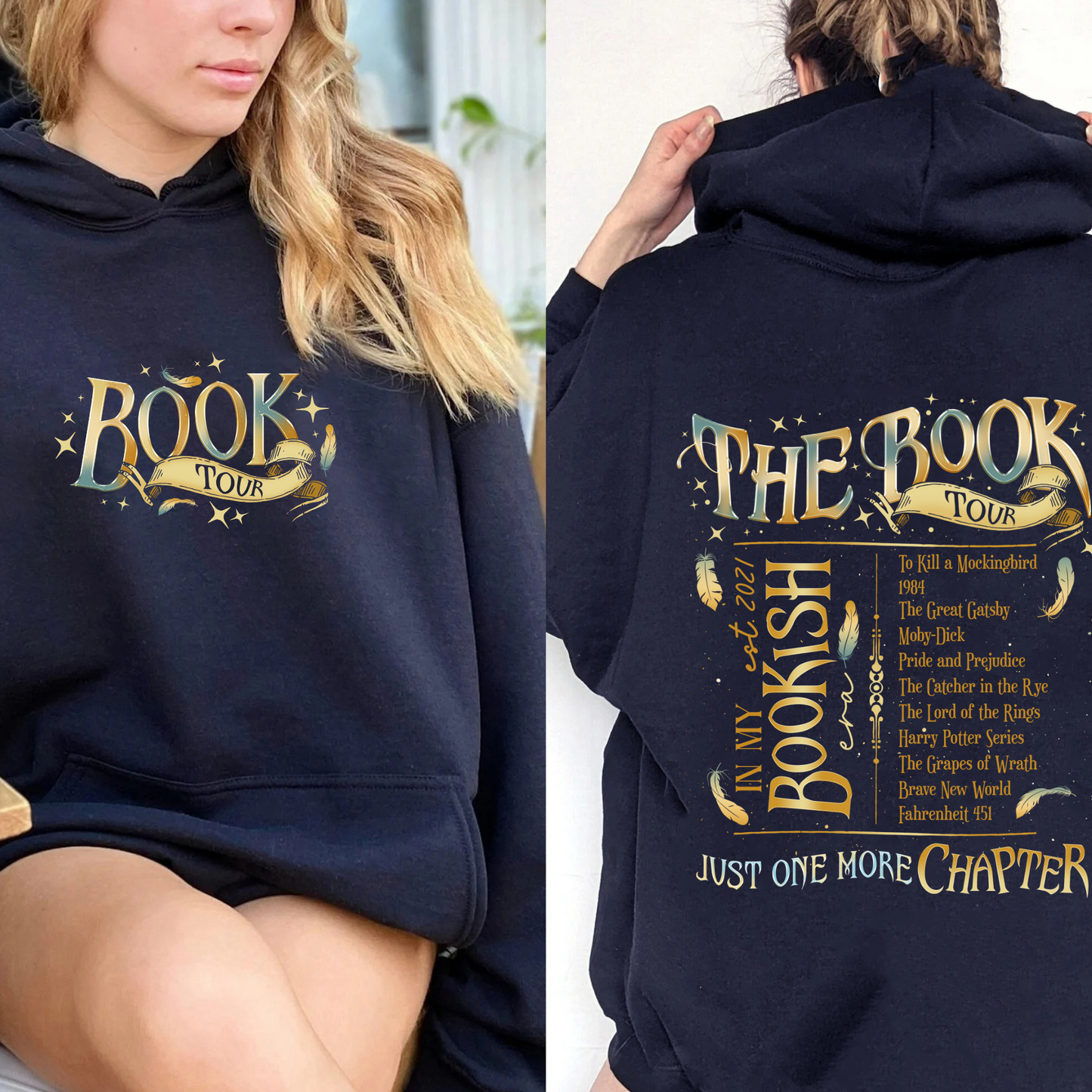 Custom Bookshelf Hoodie, Bookish Hoodie Gift, in My Reading Era Hoodie, in My Bookish Era Hoodie, Trendy Aesthetic for Book Lovers