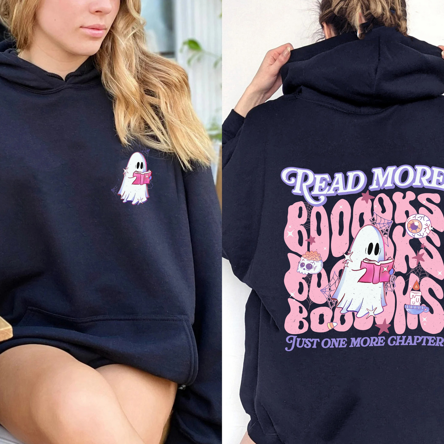 Halloween Book Lover Hoodie, Read More Booooks Halloween Hoodie, Spooky Season Hoodie