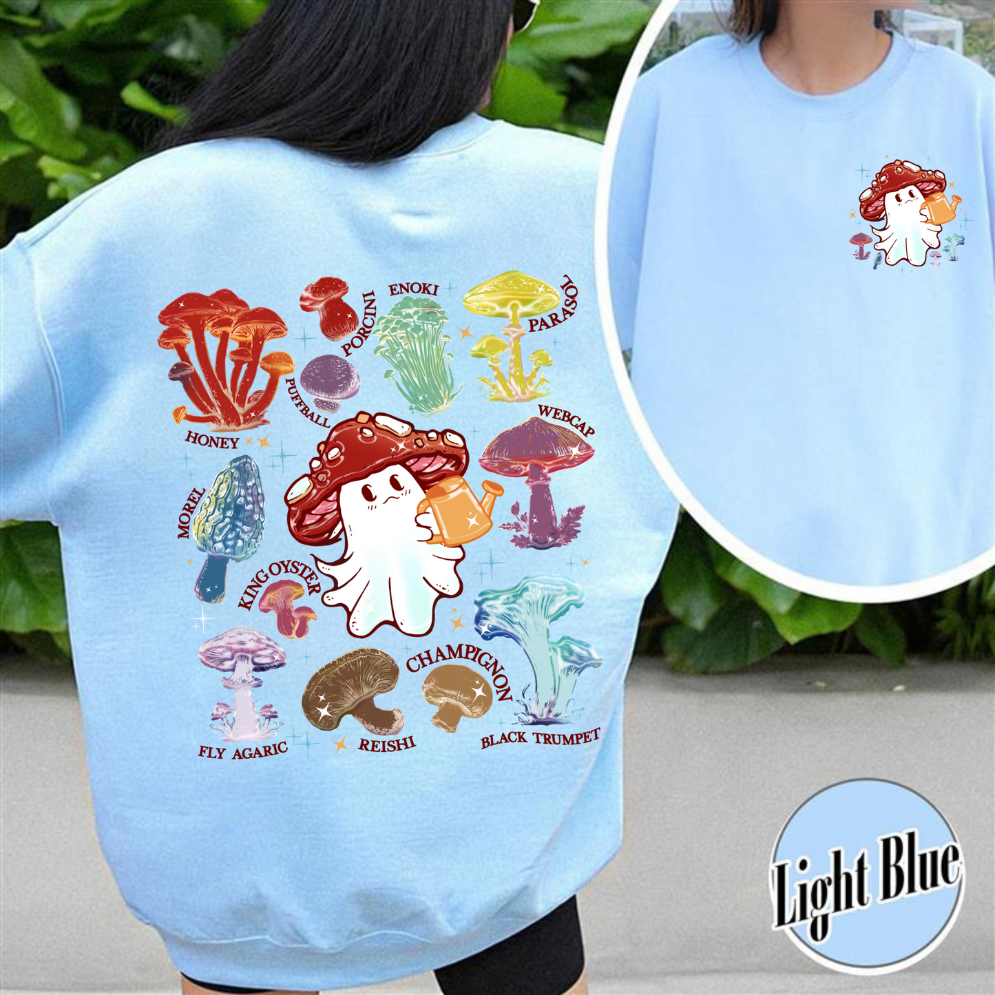 Halloween Sweatshirt, Magic Mushroom Microdose Sweatshirt, Mystical Mushroom Ghost Sweatshirt