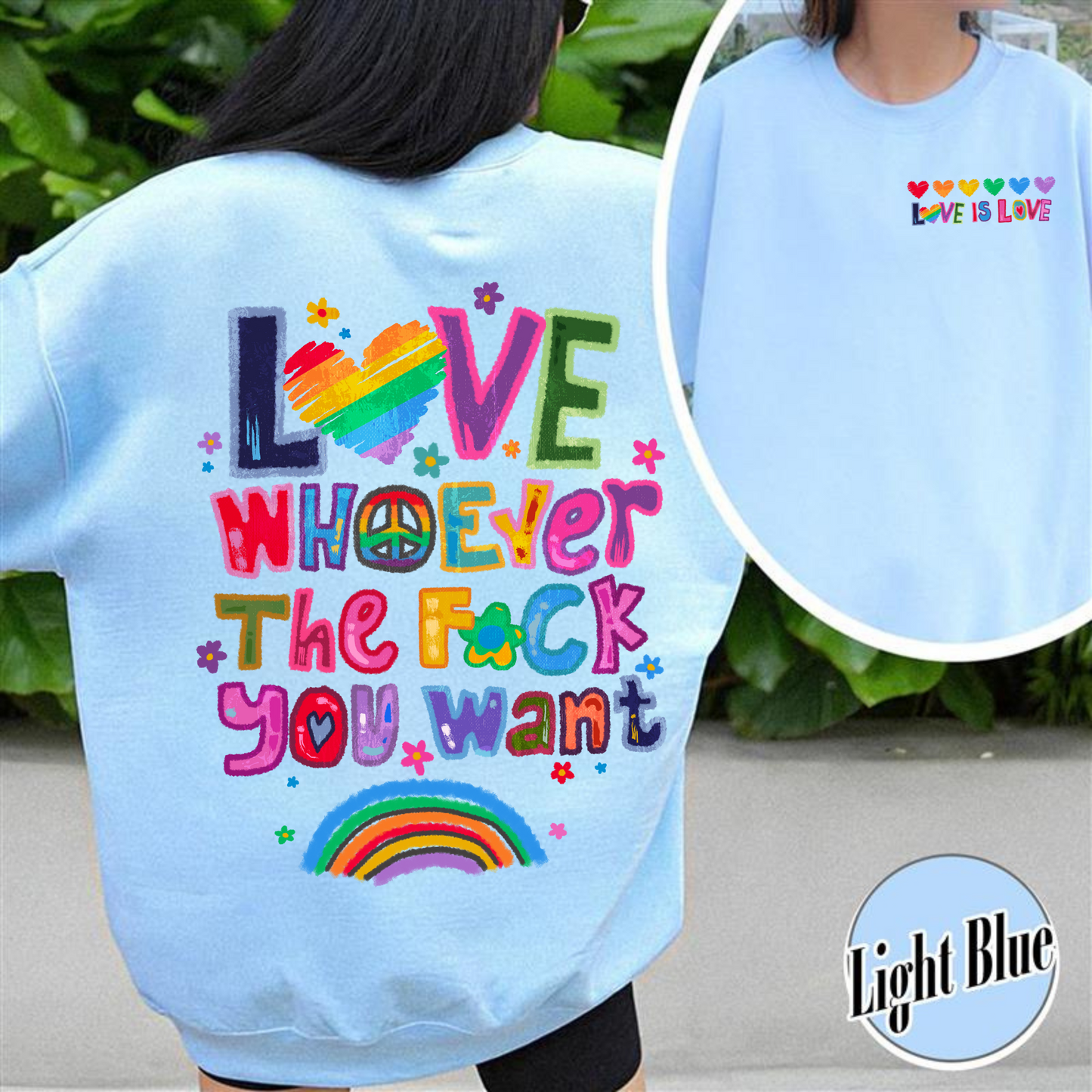 Love Whoever the F You Want Sweatshirt, Pride Month Sweatshirt, LGBT Sweatshirt, Rainbow Sweatshirt, Gay Pride Trendy Sweatshirt, Live Laugh Lesbian, Lesbian Sweatshirt
