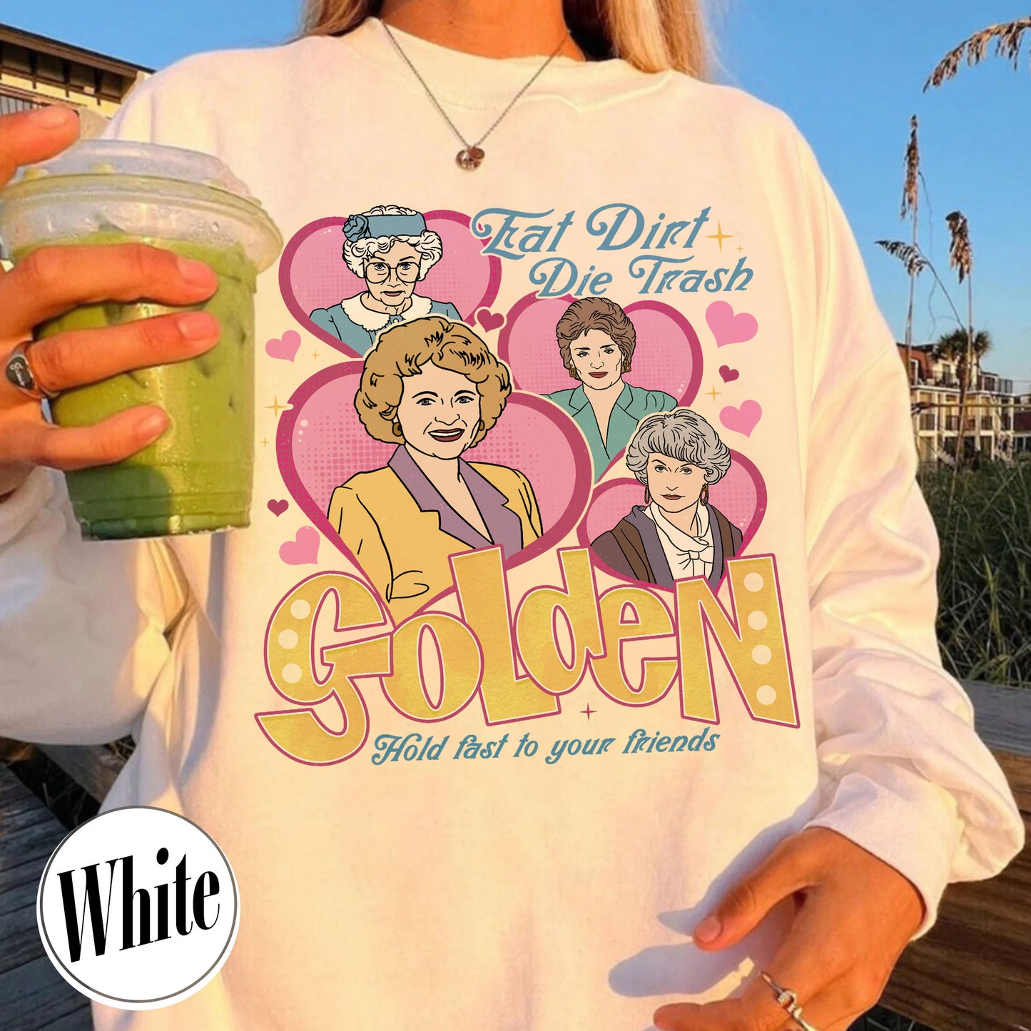Family Sweatshirt, Eat Dirt Die Trash Stay Golden Sweatshirt, 90s Sitcom Mom Vibes Sweatshirt