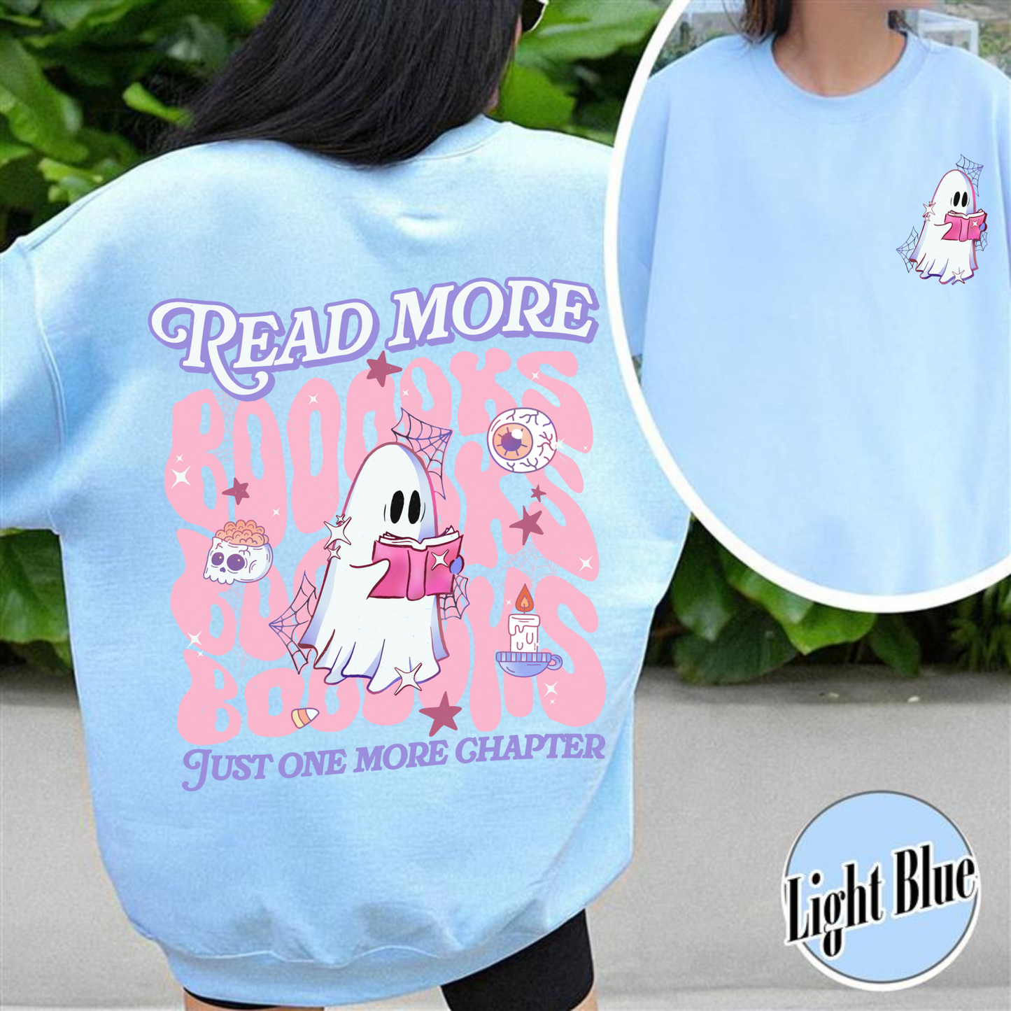 Halloween Book Lover Sweatshirt, Read More Booooks Halloween Sweatshirt, Spooky Season Sweatshirt