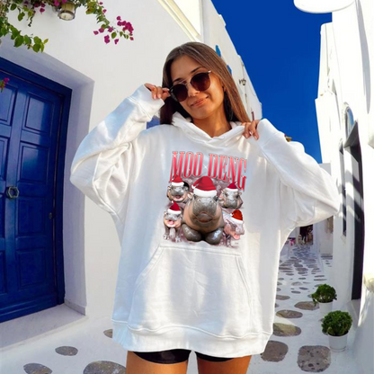 Animal Lover Hoodie, Moo Deng Meme Hoodie, Baby Hippo Hoodie, I Love Moo Deng Hoodie