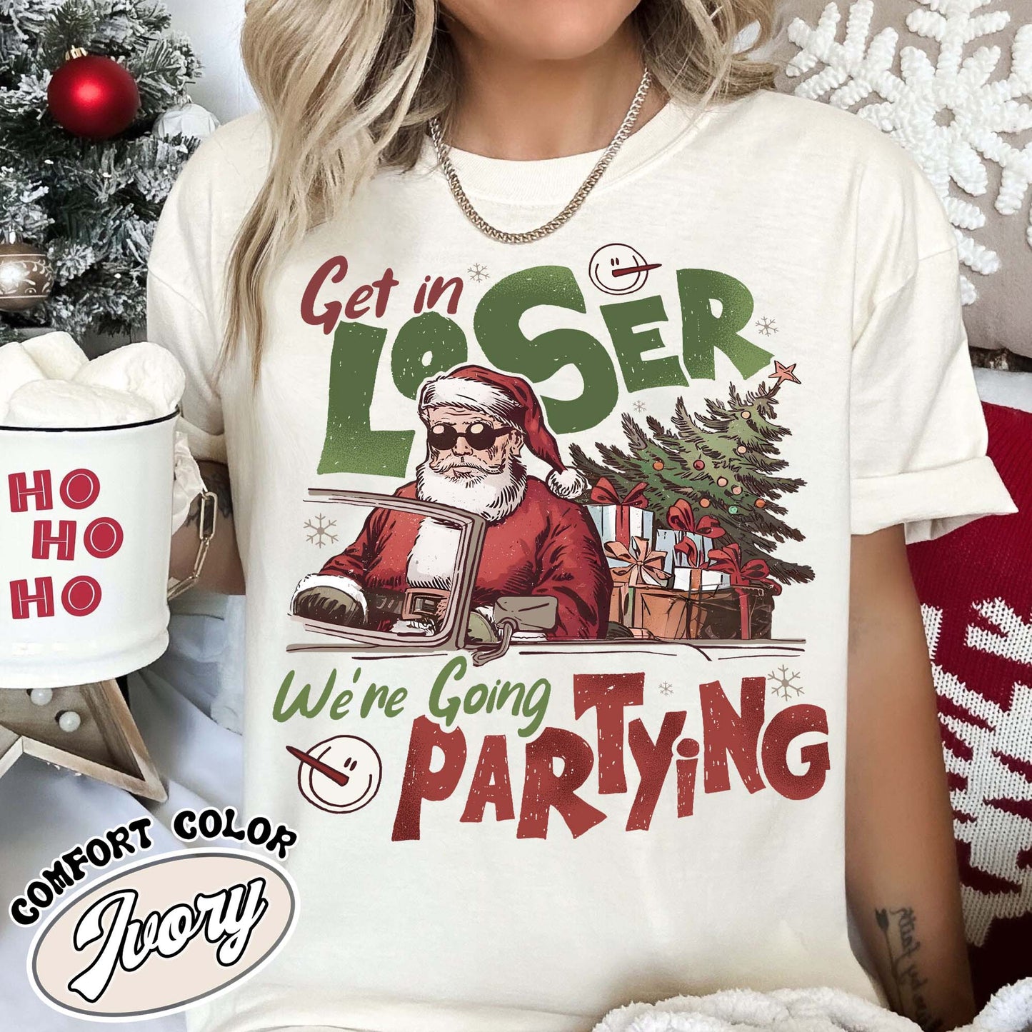 Christmas Party Shirt, Get in Loser Christmas Shirt, Retro Christmas T Shirt, Vintage Santa Shirt, Funny Retro 90s Shirt, Christmas Squad Shirt