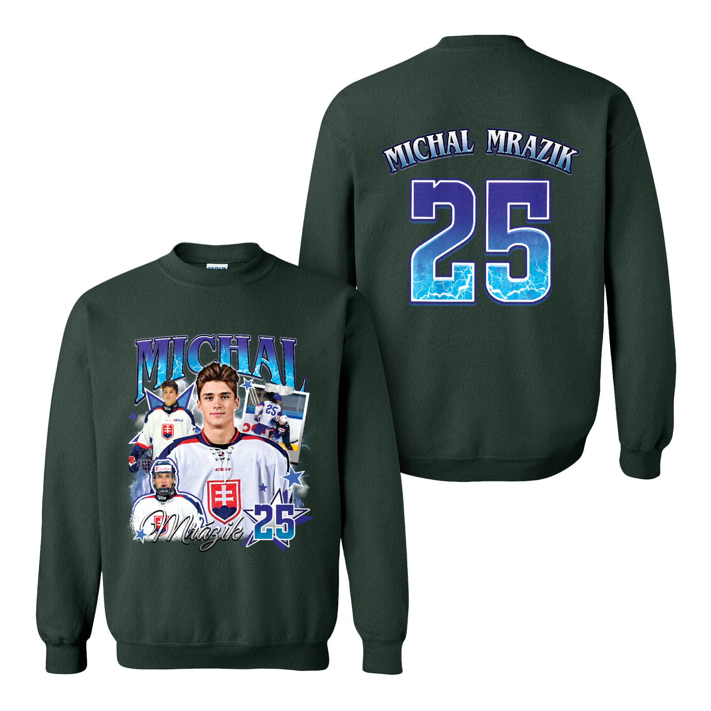 2025 Ice Hockey Sweatshirt, Personalized Photos Hockey Player Sweatshirt, Custom Bootleg Hockey Sweatshirt