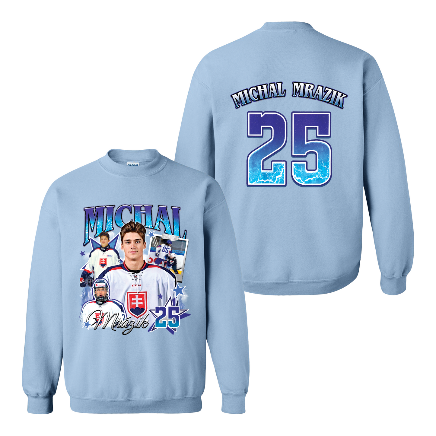 2025 Ice Hockey Sweatshirt, Personalized Photos Hockey Player Sweatshirt, Custom Bootleg Hockey Sweatshirt