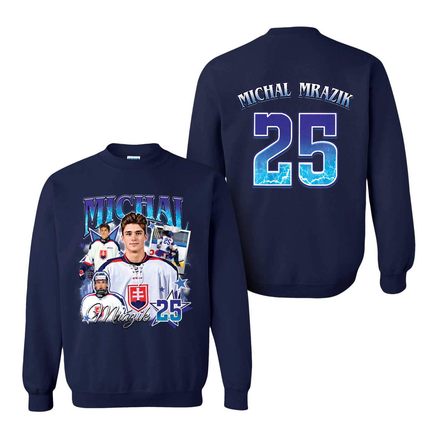 2025 Ice Hockey Sweatshirt, Personalized Photos Hockey Player Sweatshirt, Custom Bootleg Hockey Sweatshirt