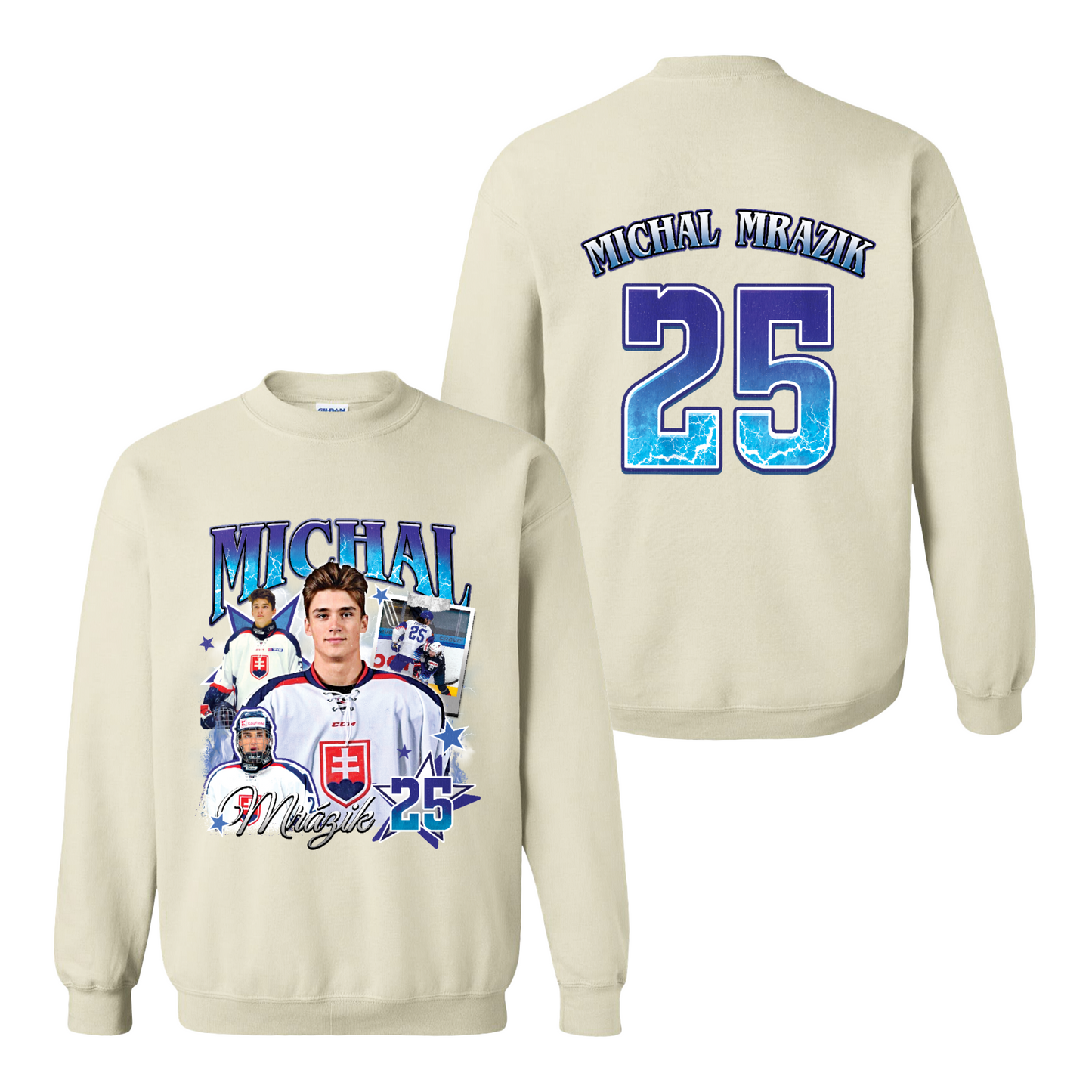 2025 Ice Hockey Sweatshirt, Personalized Photos Hockey Player Sweatshirt, Custom Bootleg Hockey Sweatshirt