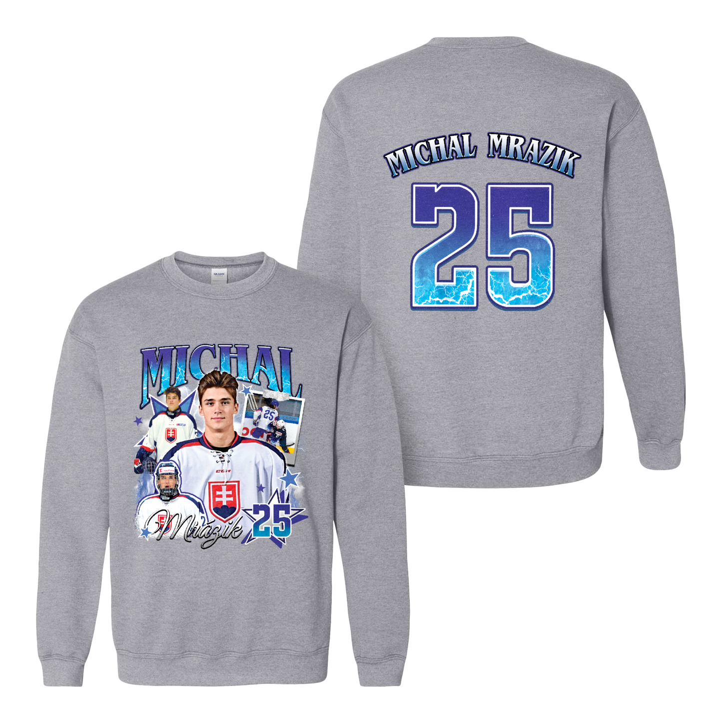 2025 Ice Hockey Sweatshirt, Personalized Photos Hockey Player Sweatshirt, Custom Bootleg Hockey Sweatshirt