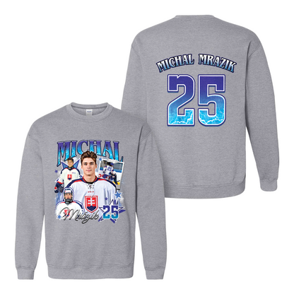 2025 Ice Hockey Sweatshirt, Personalized Photos Hockey Player Sweatshirt, Custom Bootleg Hockey Sweatshirt
