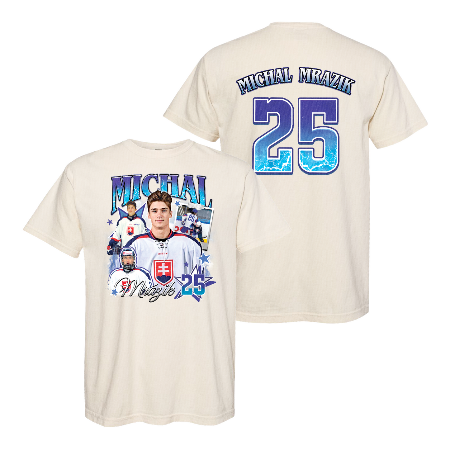 2025 Ice Hockey Comfort Color Shirt, Personalized Photos Hockey Player Shirt, Custom Bootleg Hockey Shirt