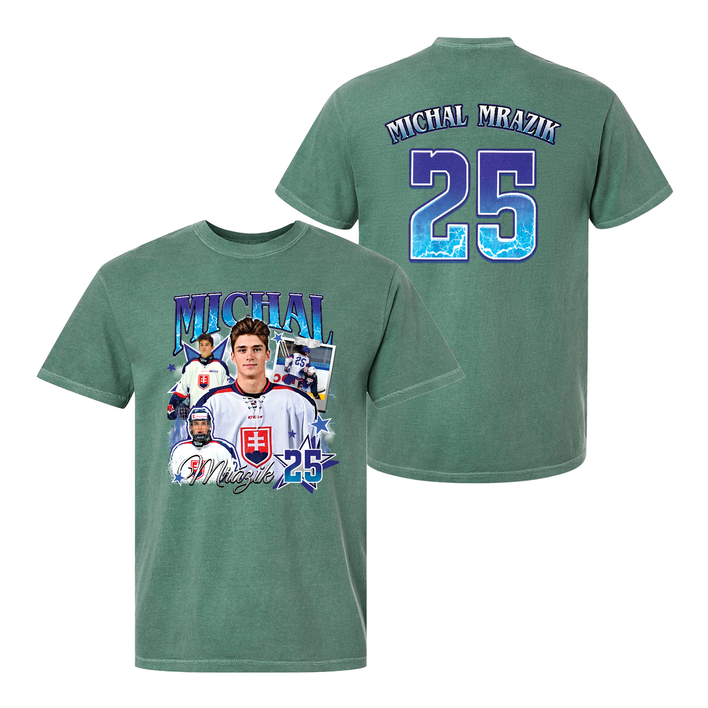 2025 Ice Hockey Comfort Color Shirt, Personalized Photos Hockey Player Shirt, Custom Bootleg Hockey Shirt