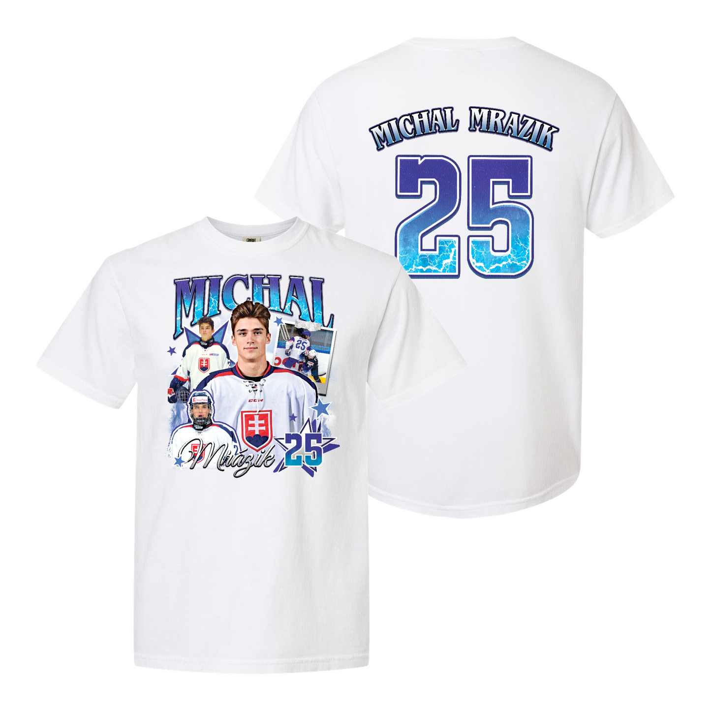 2025 Ice Hockey Comfort Color Shirt, Personalized Photos Hockey Player Shirt, Custom Bootleg Hockey Shirt