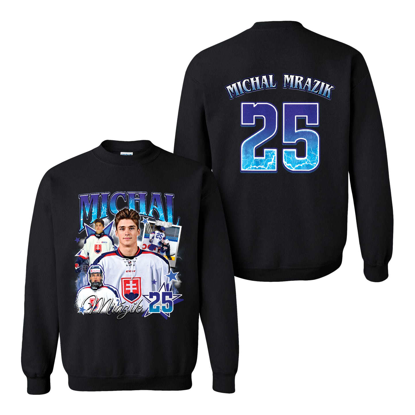 2025 Ice Hockey Sweatshirt, Personalized Photos Hockey Player Sweatshirt, Custom Bootleg Hockey Sweatshirt