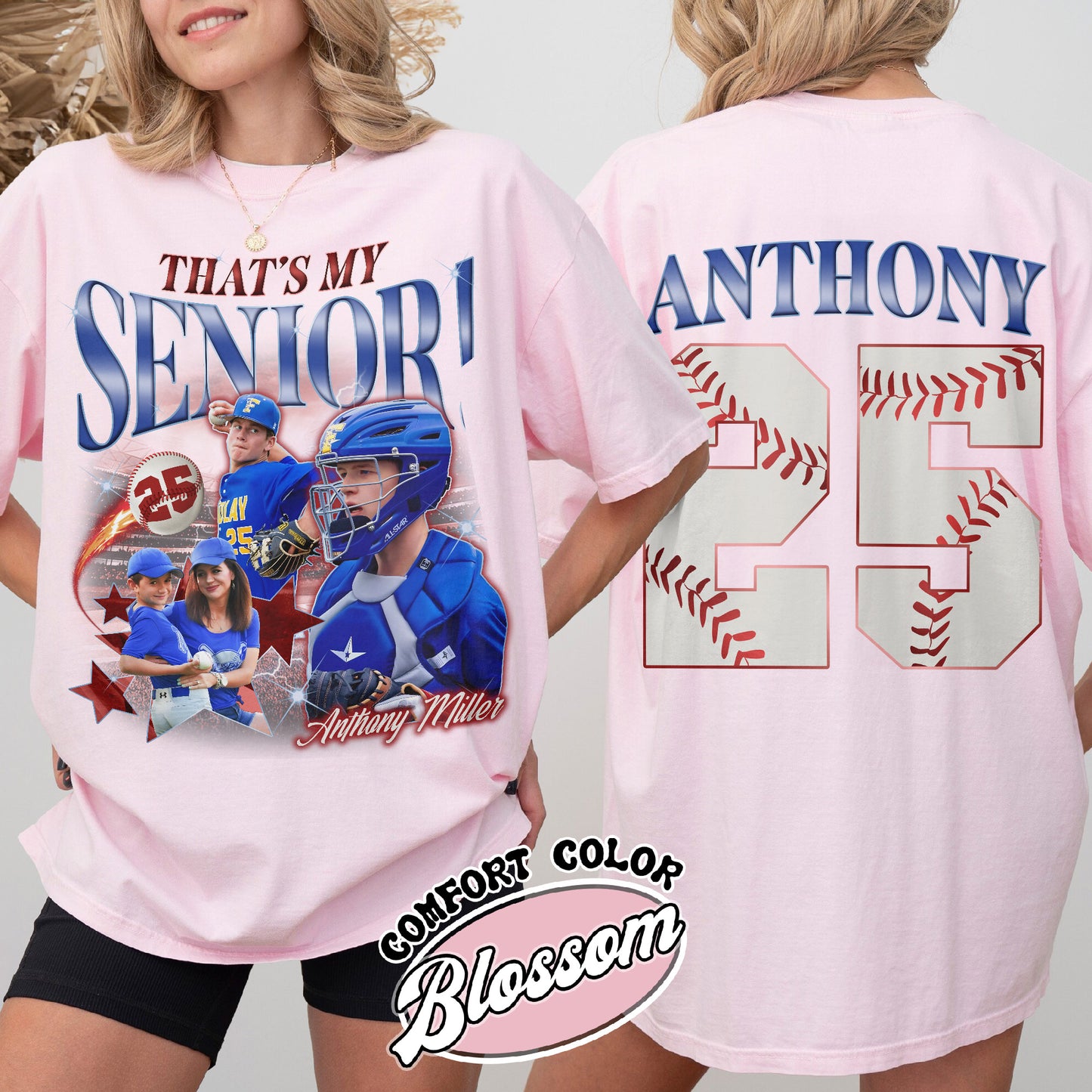 2025 Senior Comfort Colors Shirt,Custom That's My Senior Baseball Shirt, Baseball Mom Shirt