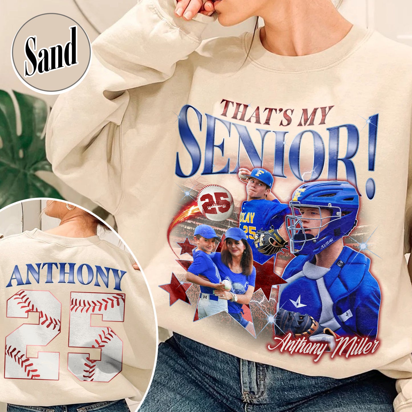 2025 Senior Sweatshirt,Custom That's My Senior Baseball Sweatshirt, Baseball Mom Sweatshirt