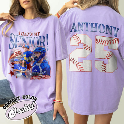2025 Senior Comfort Colors Shirt,Custom That's My Senior Baseball Shirt, Baseball Mom Shirt