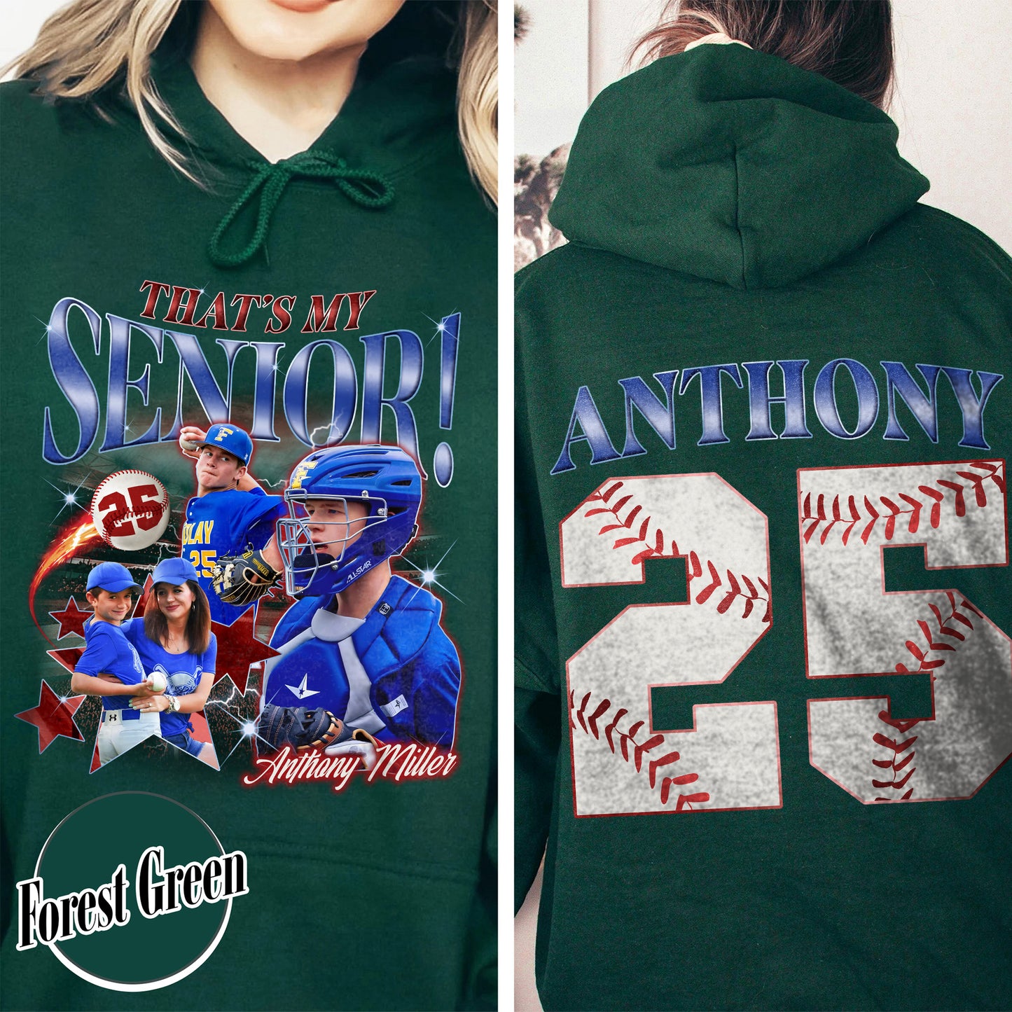 2025 Senior Hoodie,Custom That's My Senior Baseball Hoodie, Baseball Mom Hoodie