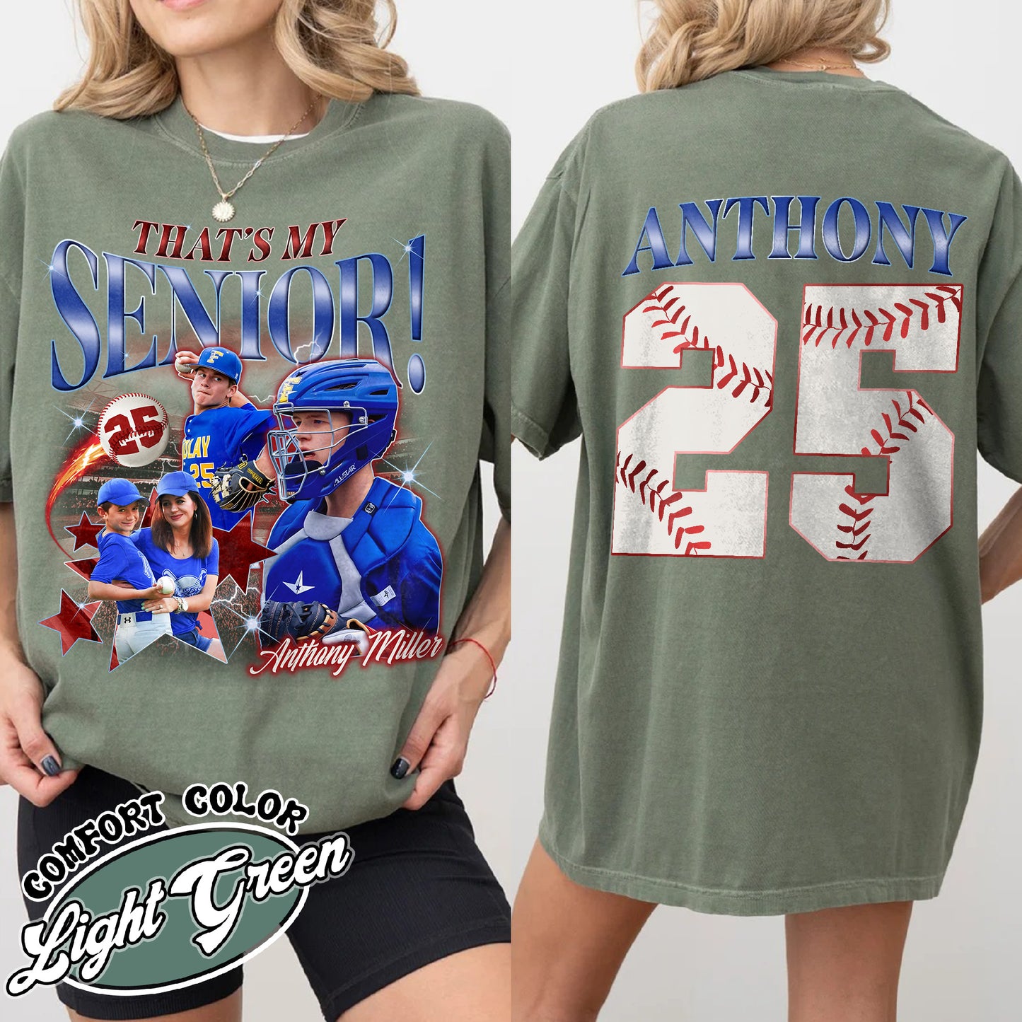 2025 Senior Comfort Colors Shirt,Custom That's My Senior Baseball Shirt, Baseball Mom Shirt