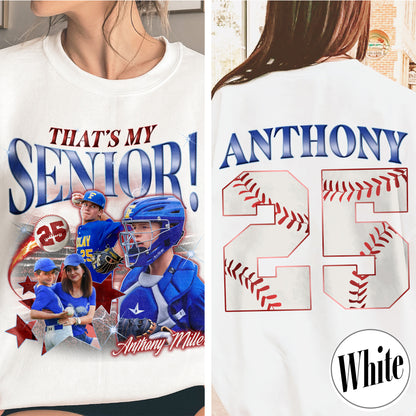 2025 Senior Sweatshirt,Custom That's My Senior Baseball Sweatshirt, Baseball Mom Sweatshirt