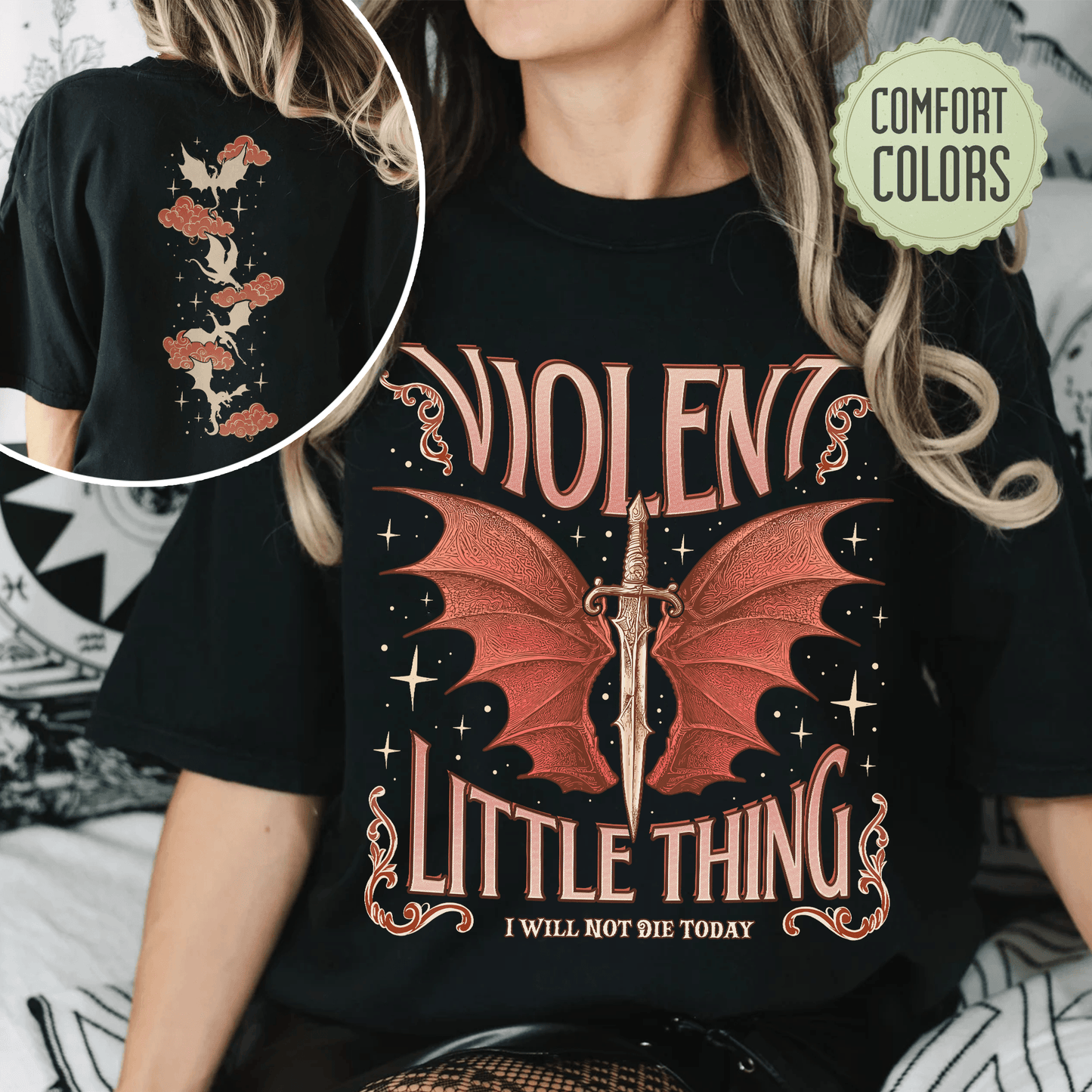 Fourth Wing Fan Comfort Colors Shirt, Violet Sorrengail Shirts, Violent Little Thing T Shirt, Xaden Riorson Tee, Dragon Rider, Bookish Gift