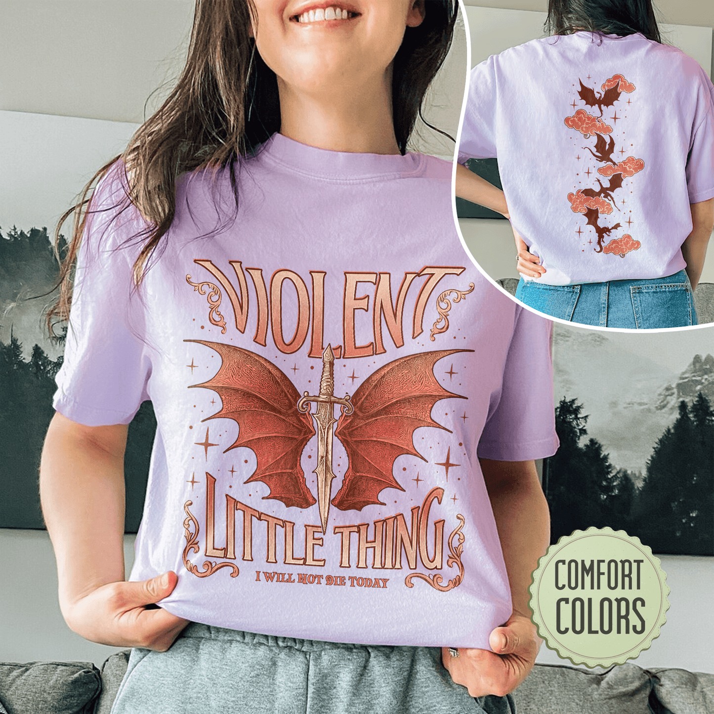 Fourth Wing Fan Comfort Colors Shirt, Violet Sorrengail Shirts, Violent Little Thing T Shirt, Xaden Riorson Tee, Dragon Rider, Bookish Gift