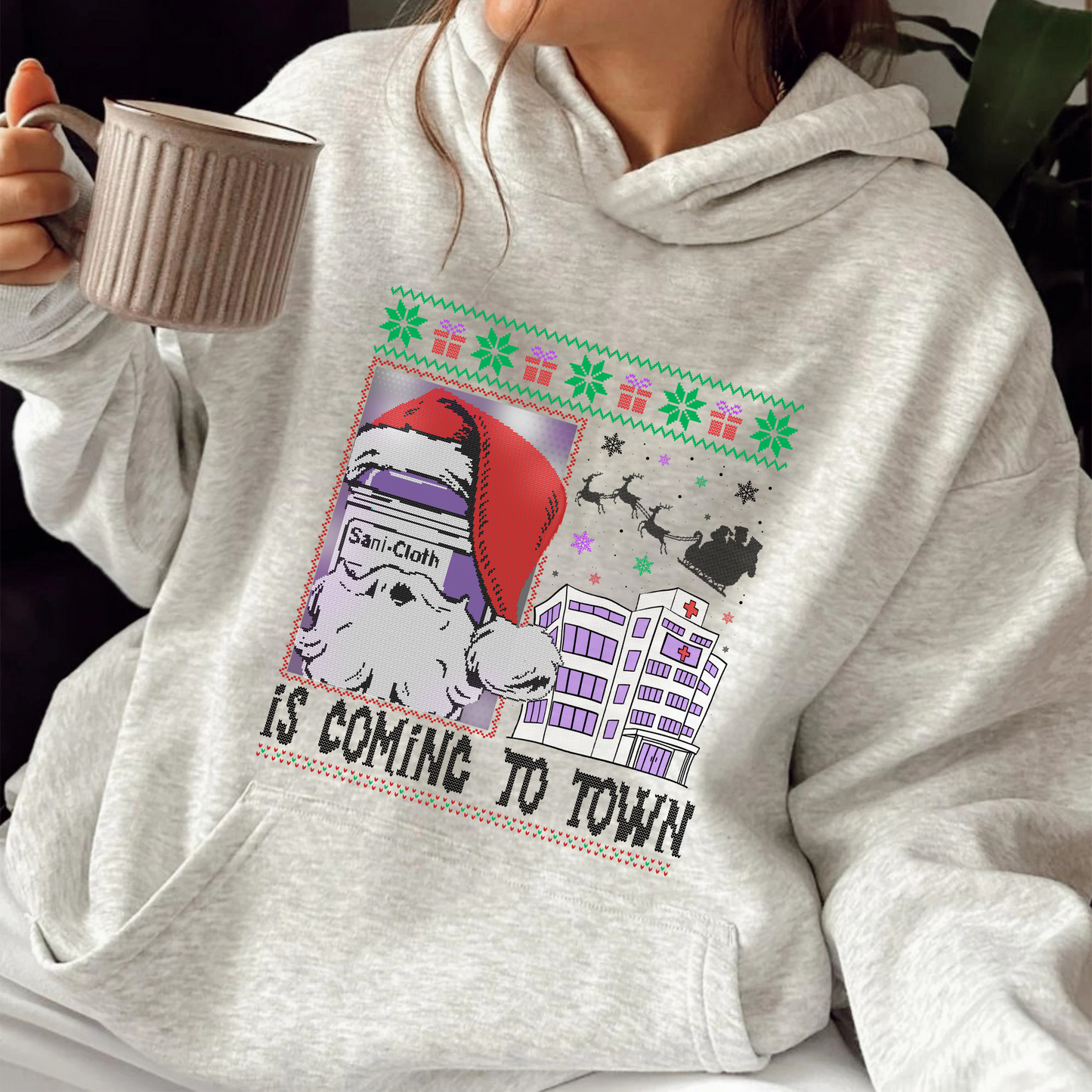 Funny Nurse Christmas Hoodie, Is Coming to Town Hoodie, Medical Assistant Gift