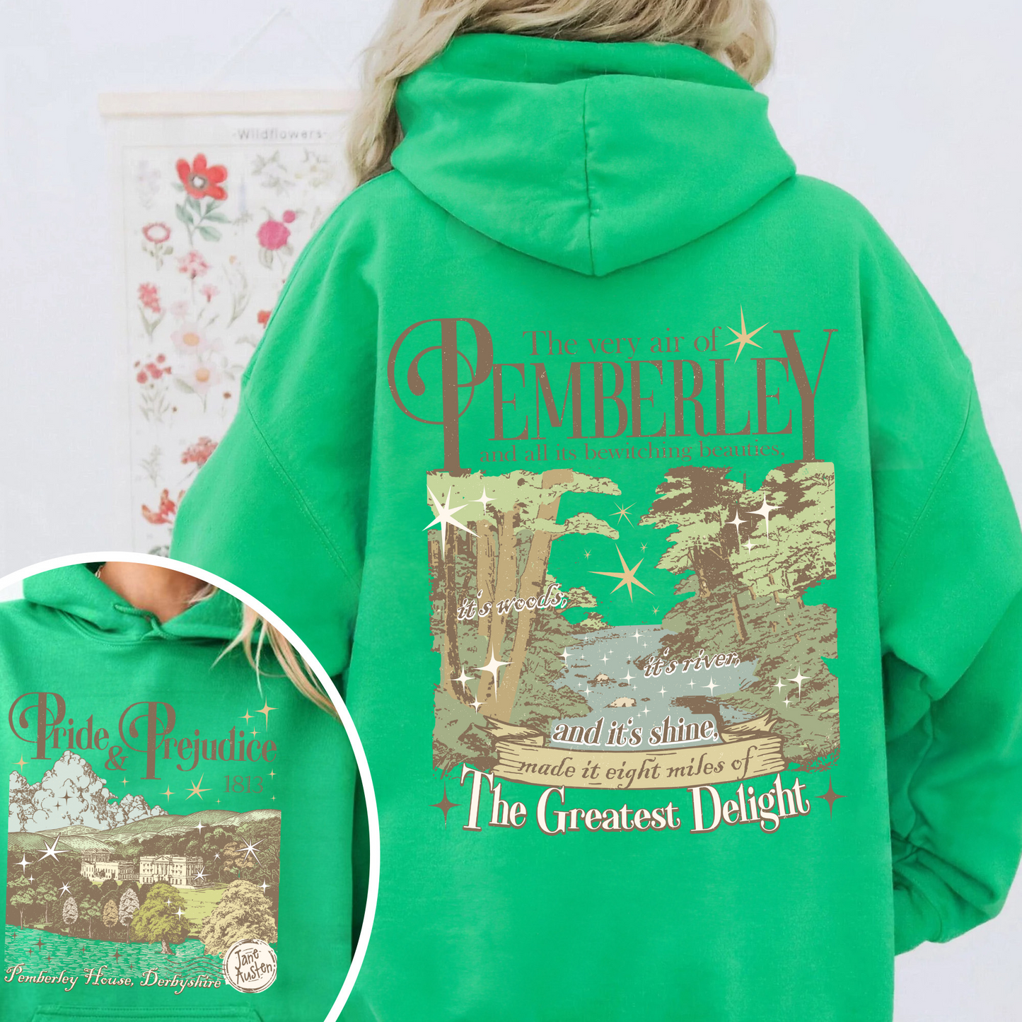 Bookish Hoodie, Pemberley Est 1813 Hoodie, Pride and Prejudice Hoodie, Jane Austen Mr Darcy Hoodie