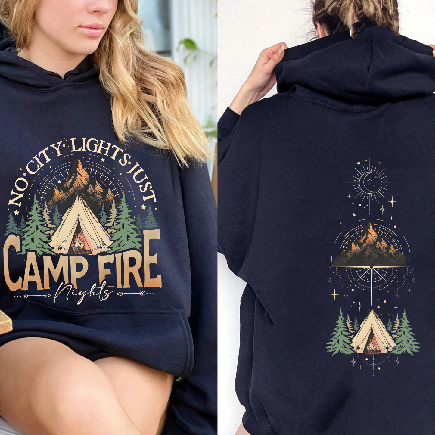 No City Lights Just Camp Fire Night Hoodie, Camping Hoodie, Camp Fire, Camping Mode, Travel Hoodie, Adventure Hoodie, Adventure Lover