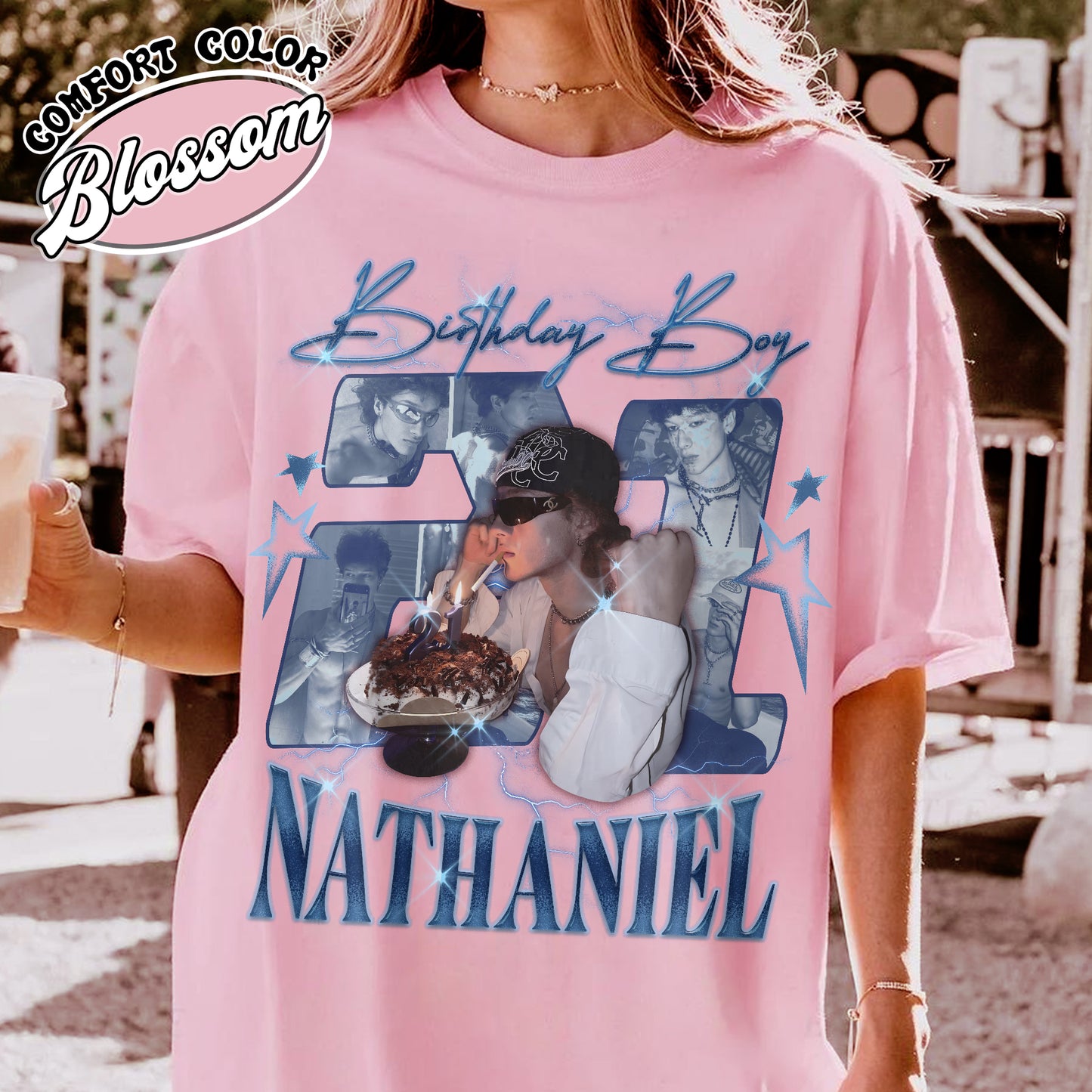 Custom Birthday Girl Shirt, Custom Photo Shirt, Photo Bootleg Shirt, Shirt With Face on It for Boyfriend Birthday Gift, Birthday Party Shirt