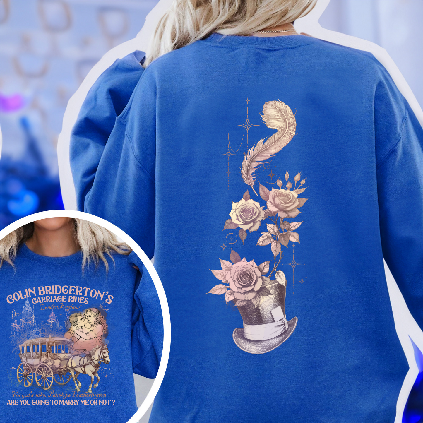 Lady Whistledown Colin and Penelope, Lady Whistledown Sweatshirt, Book Sweatshirt for Her, Book Lover Gift, Wallflower Social Club Penelope and Colin