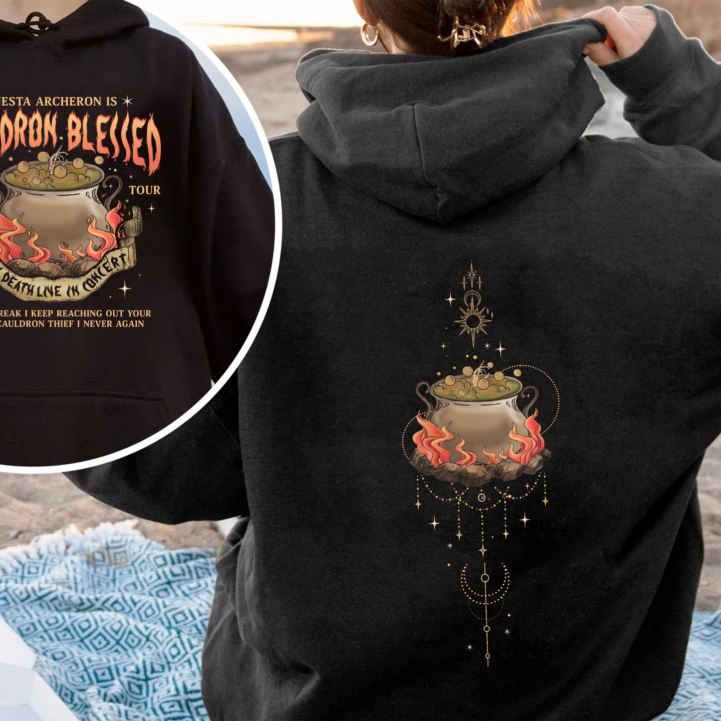 Nesta Archeron Hoodie, Cauldron Blessed Hoodie,Nesta Archeron Cauldron Blessed,Nesta Archeron Gifts, Acosf Hoodie,Lady Death,Bookish Gift