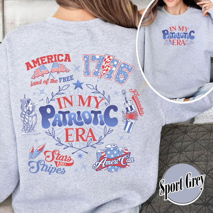 Patriotic Sweatshirt, America Retro Sweatshirt, Red White And Blue, Independence Day, Usa Flag, 4th Of July, Fourth Of July Sweatshirt