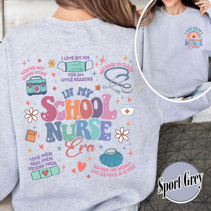 Personalized School Nurse Sweatshirts, Custom Nurse Sweatshirts, Nursing School Sweatshirt, Nursing School Gift, in My Nursing School Era Sweatshirts