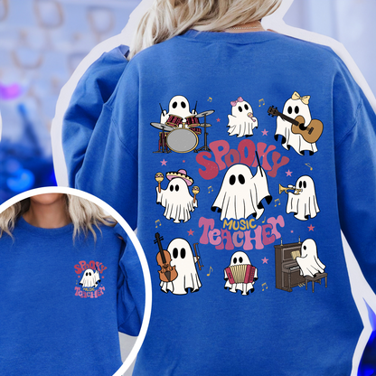 Halloween Music Teacher Sweatshirt, Spooky Music Teacher Sweatshirt, Music Lover Sweatshirt