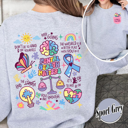 Mental Health Sweatshirt,It Is Okay To Feel All The Feels,Its Okay To Feel All The Feels Inside Out