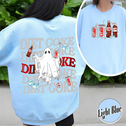 Halloweeen Ghost Sweatshirt, Diet Coke Ghost Sweatshirt, Diet Coke Teacher Sweatshirt