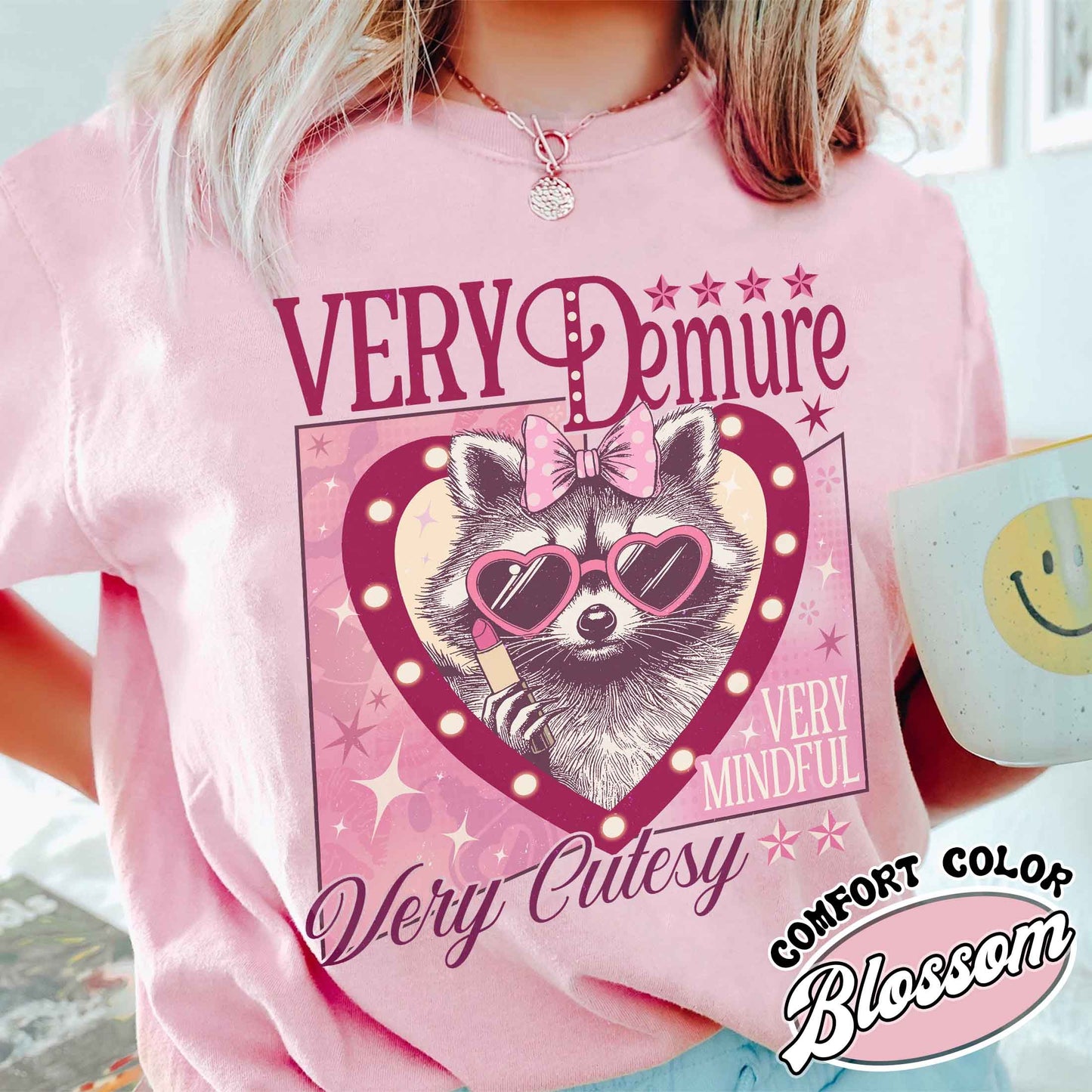 Very Demure Very Mindful Comfort Color Shirt, Racoon Merch, Funny Racoon Shirt, Very Demure Shirt, Demure Social Club Shirt, Funny Shirt