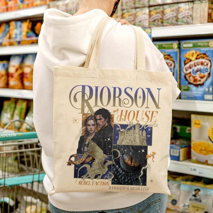 Xaden Riorson House Tote Bag, Fourth Wing Merch, Iron Flame Bag, Rebecca Yarros, Fourth Wing Bag, Book Tok Merch, Book Lover Gift