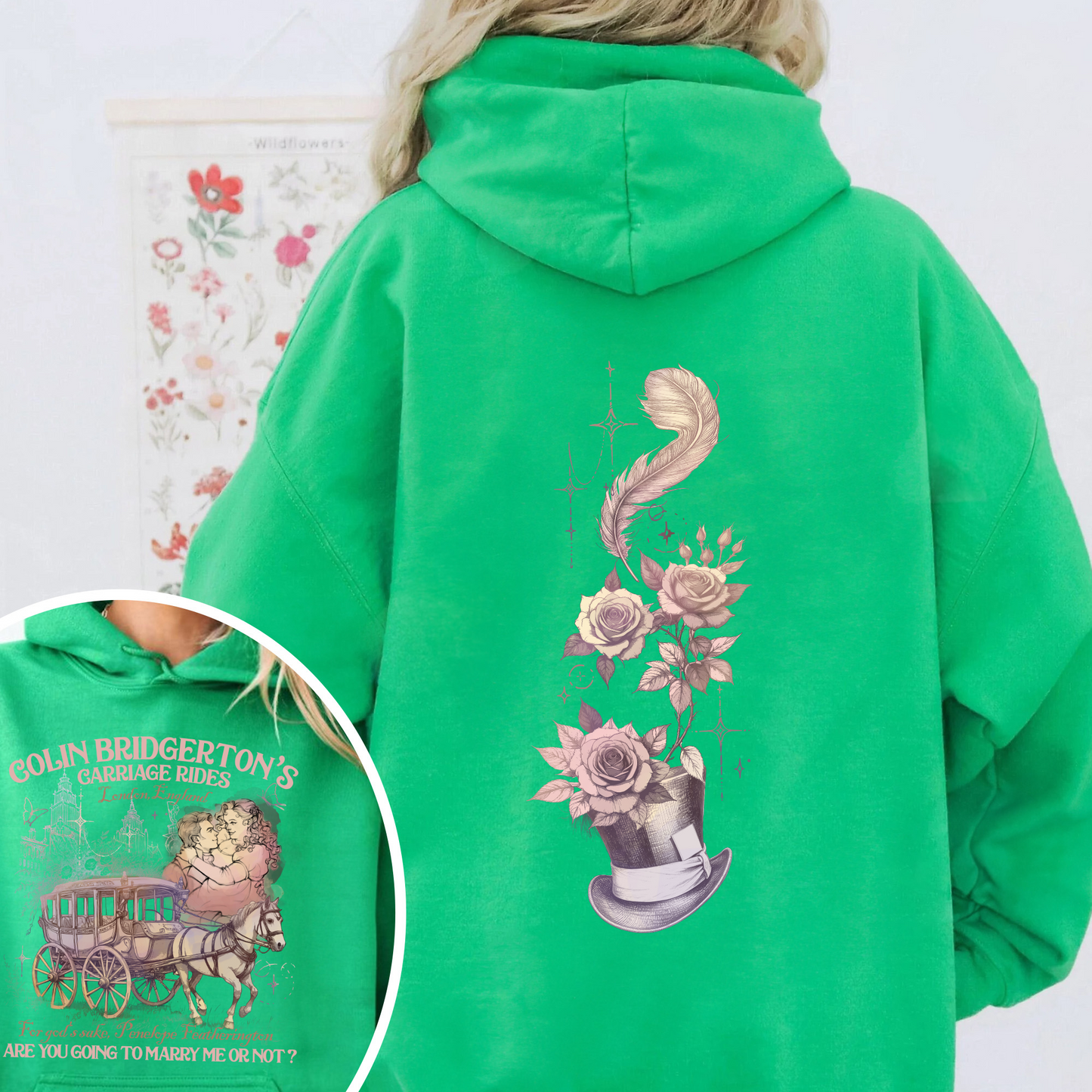 Lady Whistledown Colin and Penelope, Lady Whistledown Hoodie, Book Hoodie for Her, Book Lover Gift, Wallflower Social Club Penelope and Colin