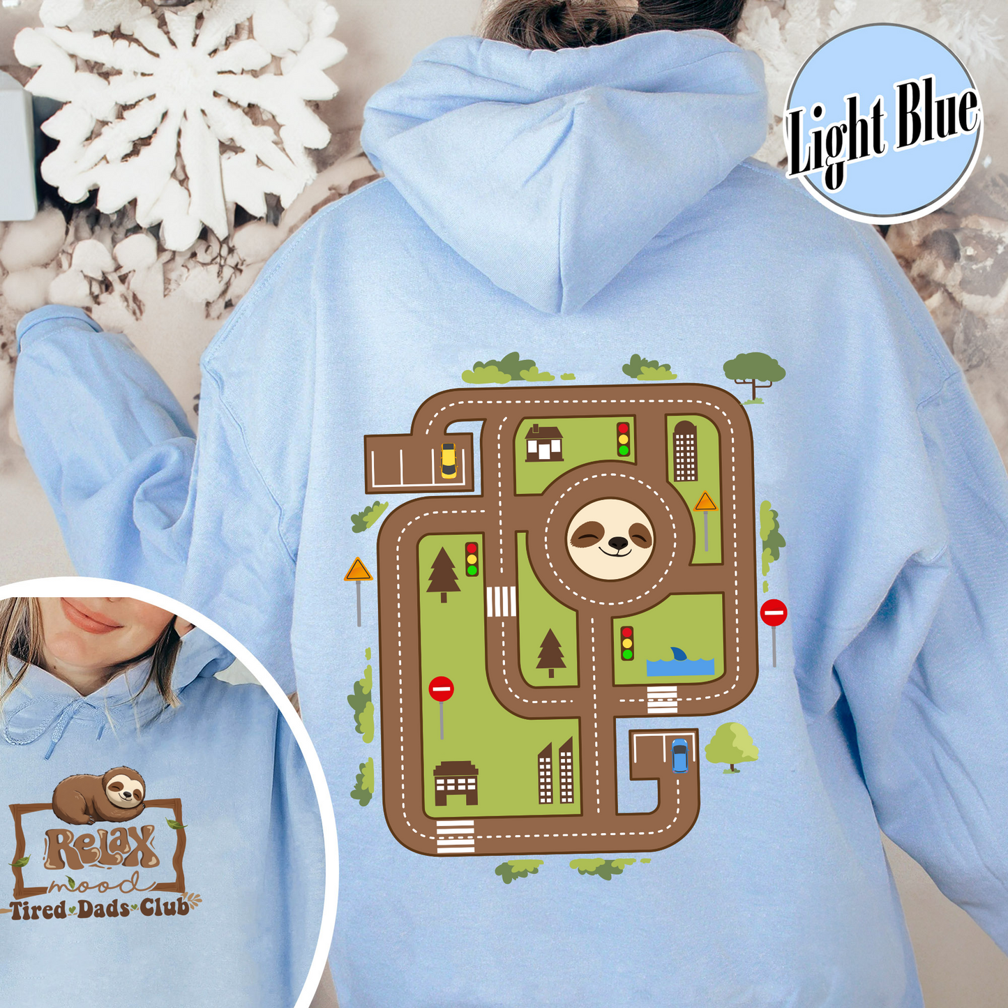 Race Car Track Hoodie for Dad, Race Track Hoodie for Dad, Racing Hoodie for Dad, Tired Dads Club, Tired Dads Club, Toy Car Massage Hoodie