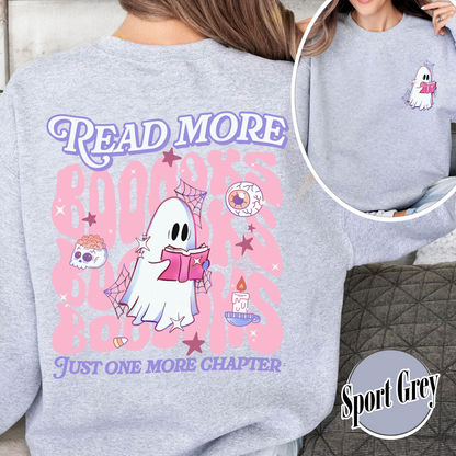 Halloween Book Lover Sweatshirt, Read More Booooks Halloween Sweatshirt, Spooky Season Sweatshirt