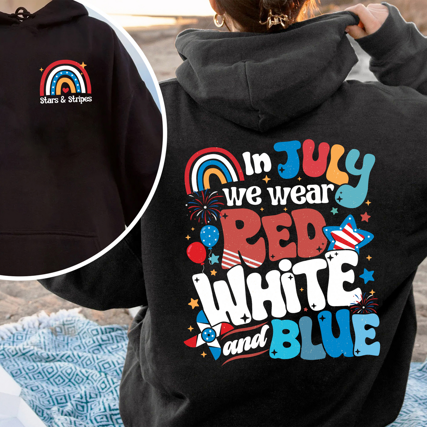 Firecracker Hoodie For 4th Of July, Stars And Stripes Hoodie, Red White And Blue, Cute 4th Of July, Usa Hoodie, Patriotic Hoodie