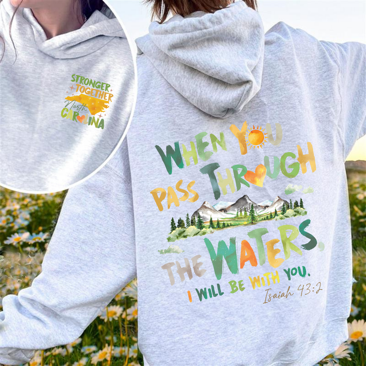 North Carolina Stronger Than the Storm Hoodie, North Carolina Strong Hoodie, Helping Out Western NC Families, North Carolina Stronger Hoodie